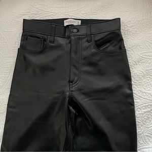 Abercrombie Vegan leather 90’s straight pants